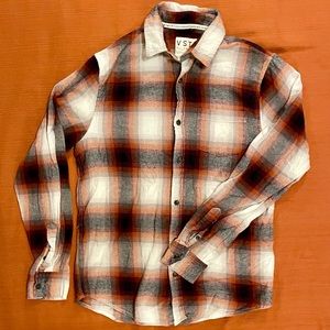 Men’s Tilly’s VSTR Premium orange, white and black flannel